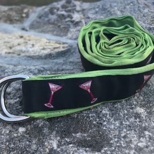 Eliza B. Preppy Green Embroidered Martini Belt